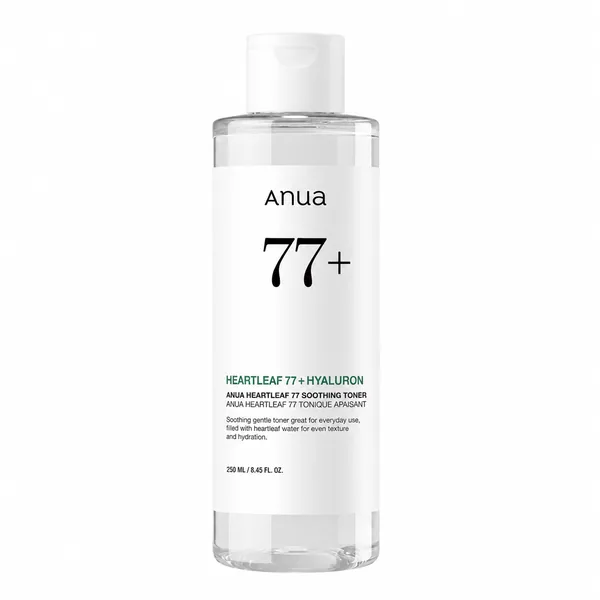 Anua Heartleaf 77 Soothing Toner, botella cerrada sobre fondo blanco