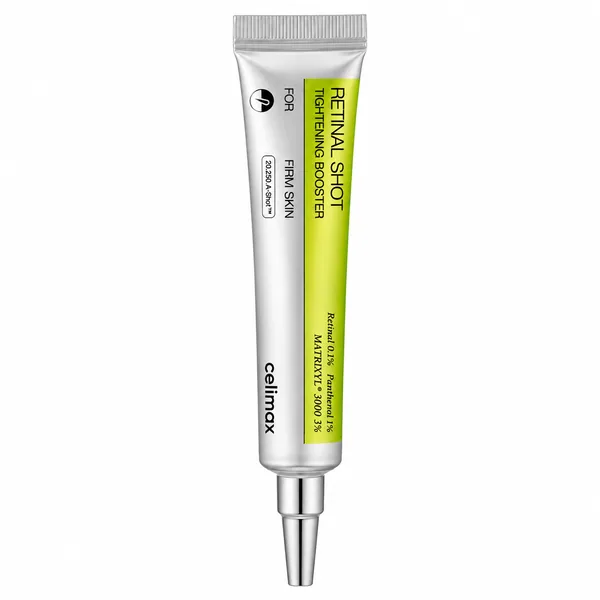 celimax The Vita-A Retinal Shot Tightening Booster, envase cerrado sobre fondo blanco