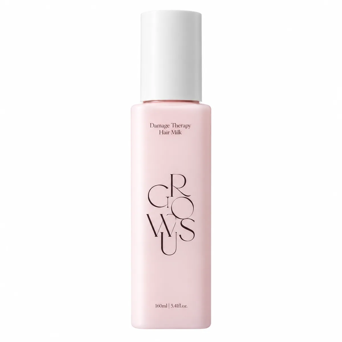 GROWUS Damage Therapy Hair Milk, botella rosa cerrada sobre fondo blanco