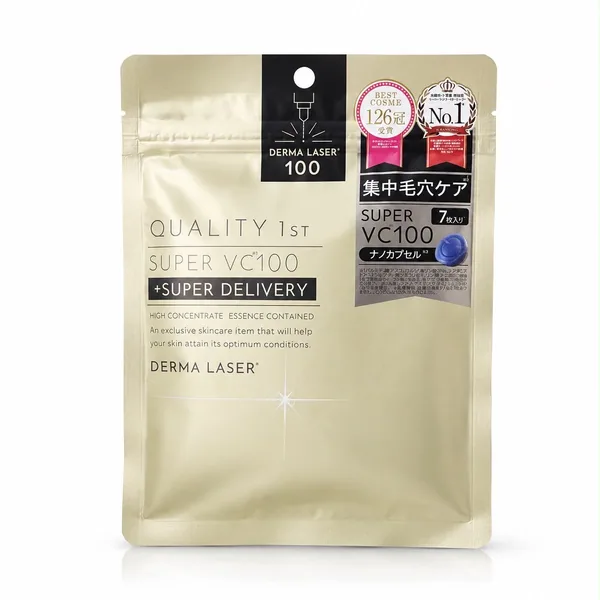 Quality First Derma Laser Super VC100 Mask, envase cerrado sobre fondo claro