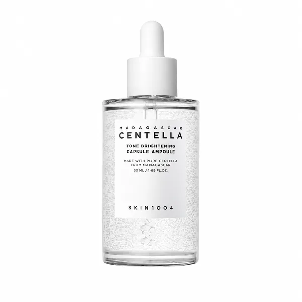 SKIN1004 Madagascar Centella Tone Brightening Capsule Ampoule de 50 ml, frasco cerrado sobre fondo blanco