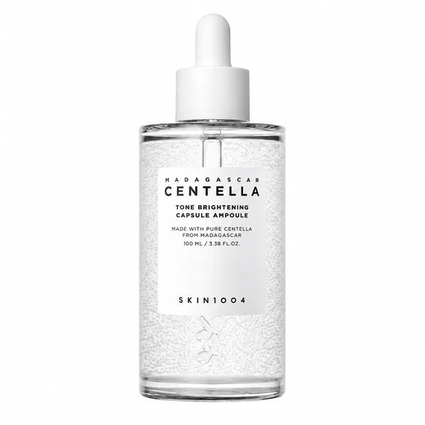 SKIN1004 Madagascar Centella Tone Brightening Capsule Ampoule de 100 ml, frasco cerrado sobre fondo blanco