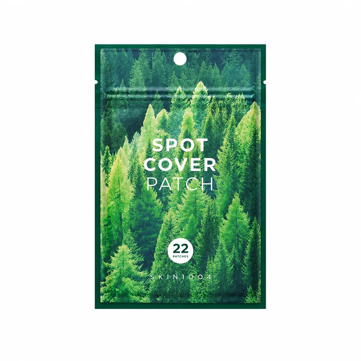 SKIN1004 Spot Cover Patch, sobre verde con 22 parches sobre fondo blanco