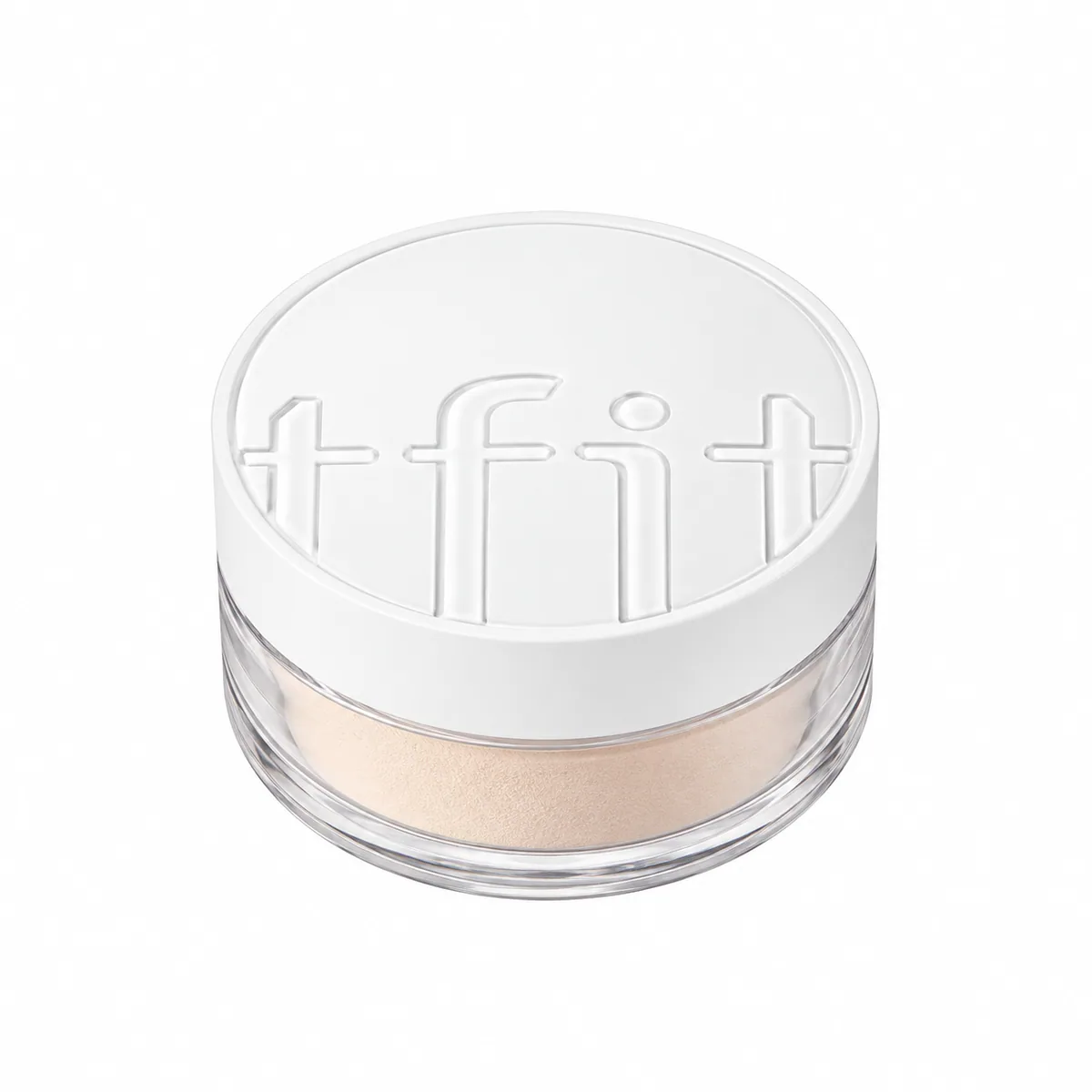 TFIT Translucent Set Finishing Powder #2 Skin Beige, tarro redondo con tapa blanca y polvo beige sobre fondo blanco